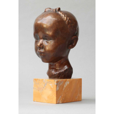 Buste de Jeannette à trois ans : bronze