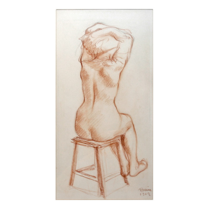 Femme nue assise de dos 780
