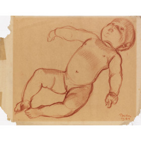 Bébé sur le dos, enfant