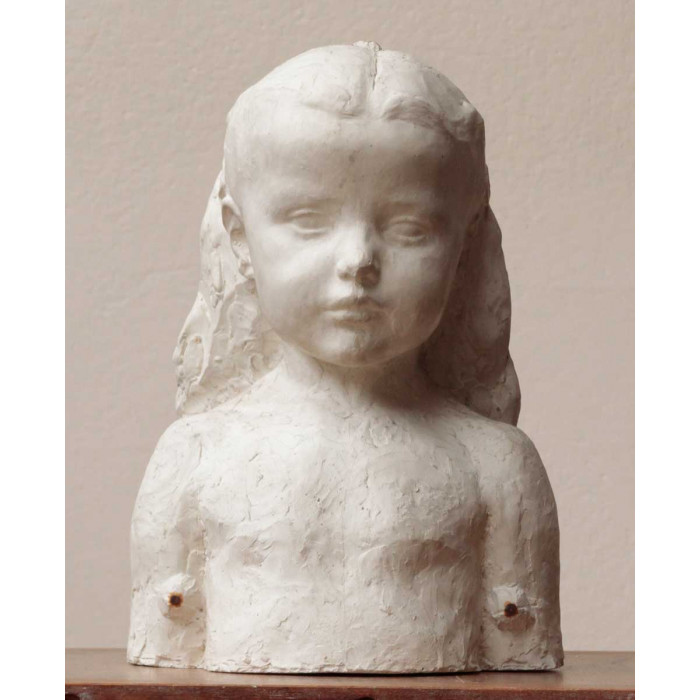 Buste de Popomme : modèle en plâtre