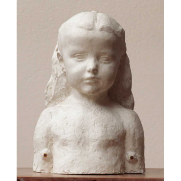Buste de Popomme : modèle en plâtre