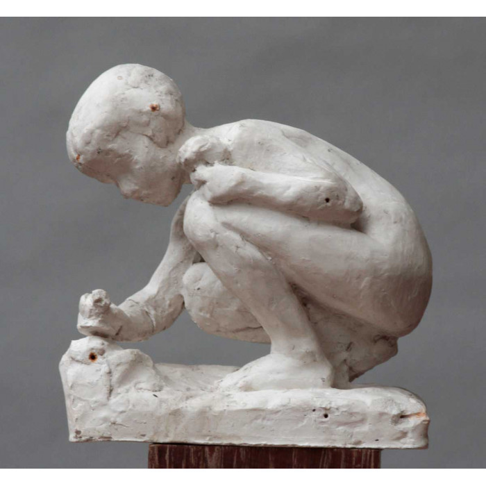 Jeannette cueillant des fleurs esquisse