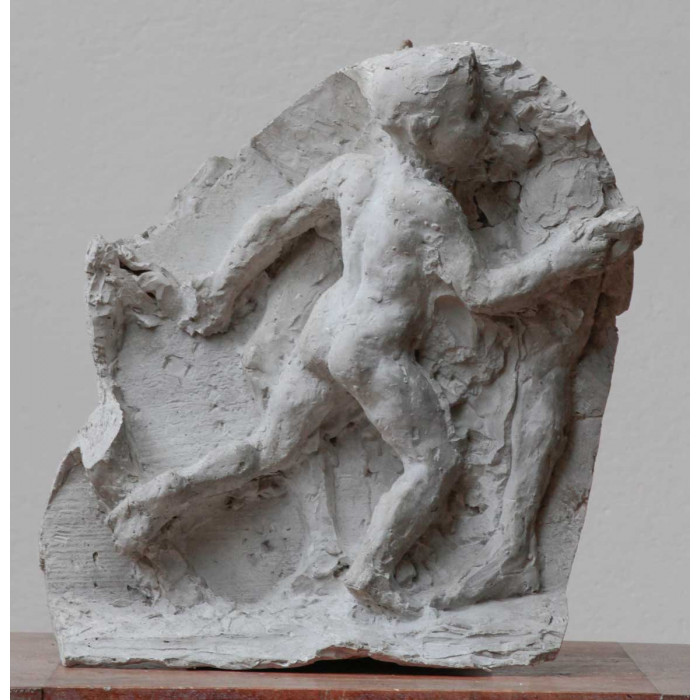 Sarcophage : Verts pâturages : fragment du plâtre de l'étude