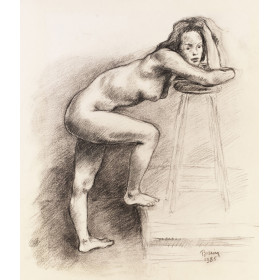 Jeune femme nu debout