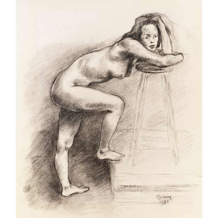 Jeune femme nu debout