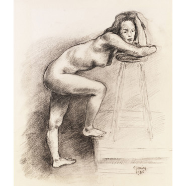 Jeune femme nu debout