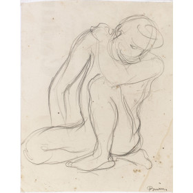 Croquis d'un homme nu assis 711