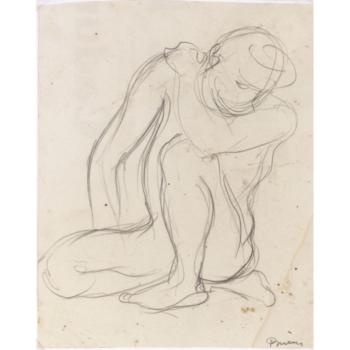 Croquis d'un homme nu assis 711