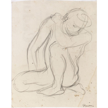 Croquis d'un homme nu assis 711