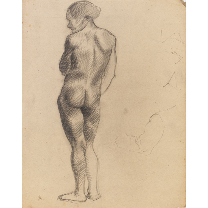 Femme nue debout de dos 702