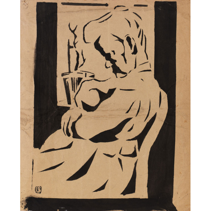 Portrait de Marie-Thérèse Delcourt au pochoir