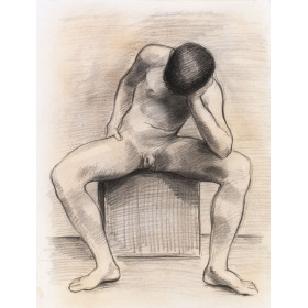 Jeune homme nu assis 671