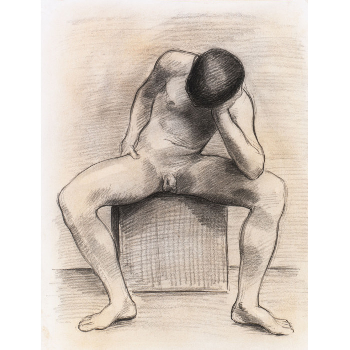 Jeune homme nu assis 671