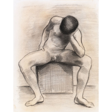 Jeune homme nu assis 671