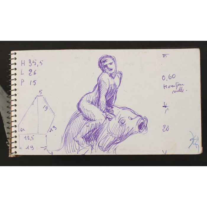 croquis d'étude de la fontaine au poisson 02