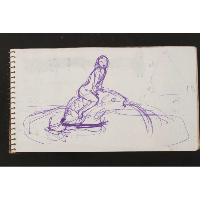 croquis d'étude de la fontaine au poisson 03