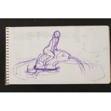 croquis d'étude de la fontaine au poisson 03