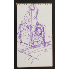 croquis d'étude de la fontaine au poisson 04