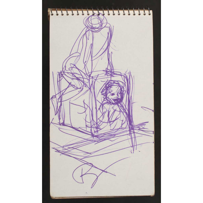 croquis d'étude de la fontaine au poisson 04