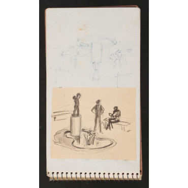 croquis d'étude de la fontaine au poisson 06