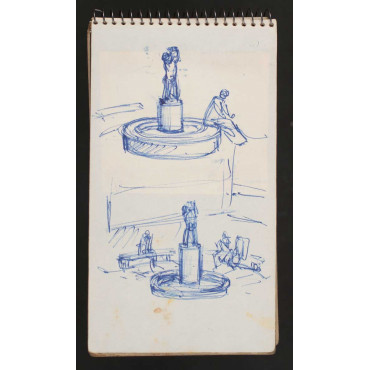 croquis d'étude de la fontaine au poisson 07