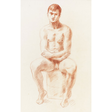 Jeune homme nu assis