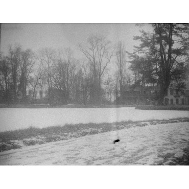 Parc de Versailles sous la neige, le hameau