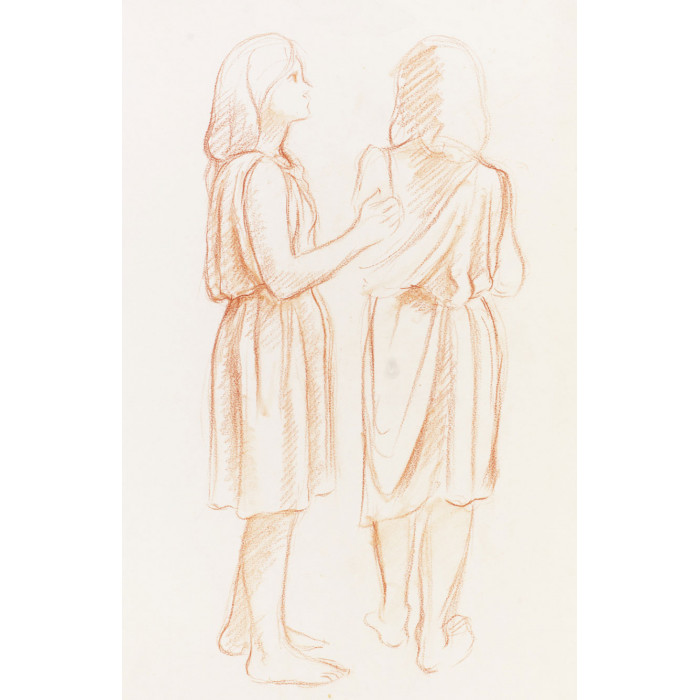 Sarcophage : Verts pâturages : jeune fille drapée