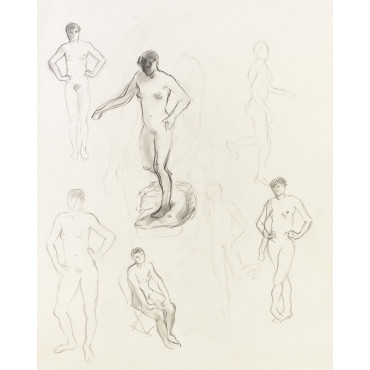 Sept croquis femmes nues