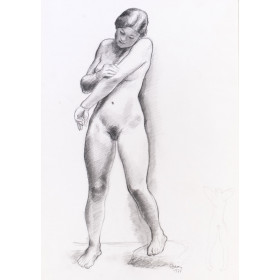 Femme nu debout de face