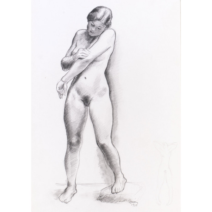 Femme nu debout de face