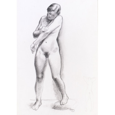 Femme nu debout de face