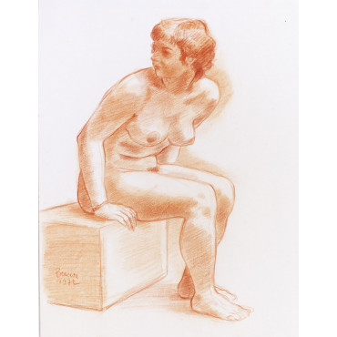 Femme nue assise