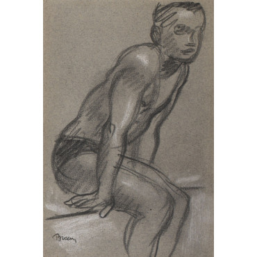 Adolescent garçon assis