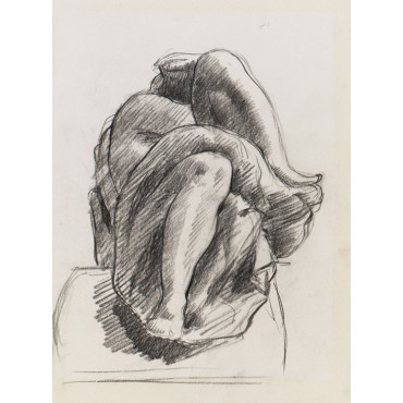 Femme drapée recroquevillée d'après une sculpture de MICHEL-ANGE