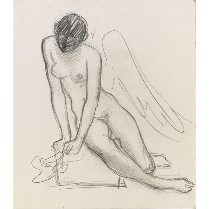 Femme ange nue de face