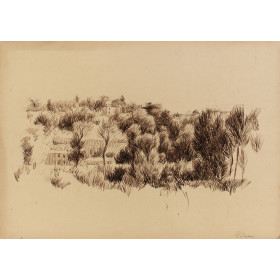 Paysages, arbres et maisons