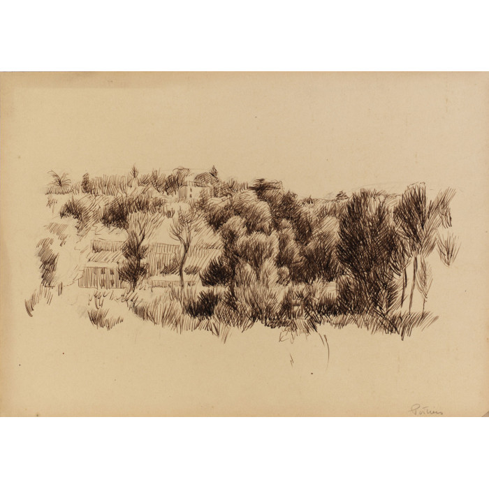 Paysages, arbres et maisons