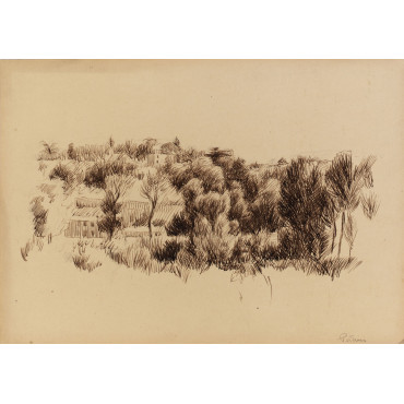 Paysages, arbres et maisons