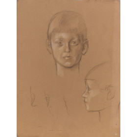 Portraits d'enfant garçon face et profil