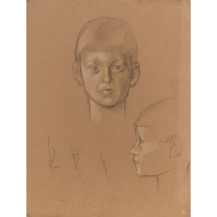 Portraits d'enfant garçon face et profil