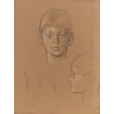 Portraits d'enfant garçon face et profil