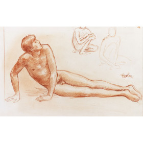 Sarcophage : Résurrection : homme couché