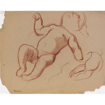 Enfant fille nue couchée