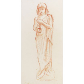 Femme drapée debout tenant une bougie, Sainte-Lucie