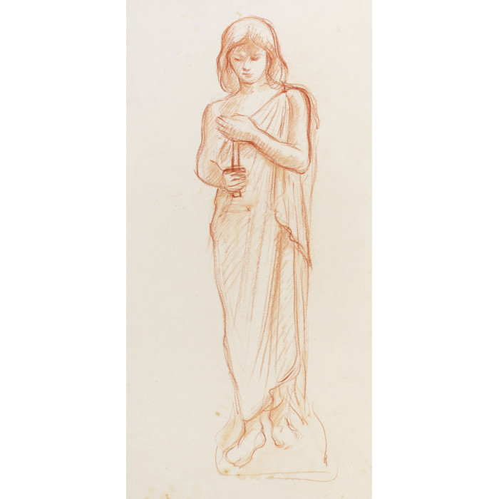 Femme drapée debout tenant une bougie, Sainte-Lucie