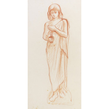 Femme drapée debout tenant une bougie, Sainte-Lucie