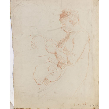 Femme assise donnant le biberon à un bébé