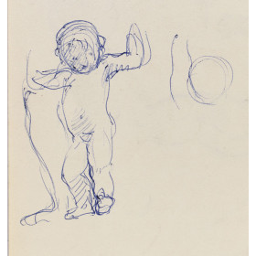 Enfant garçon nu debout