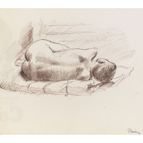 Enfant nu couché dormant